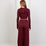 Double Zip Top – Burgundy - Hushy Wear