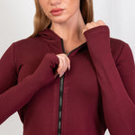 Double Zip Top – Burgundy - Hushy Wear