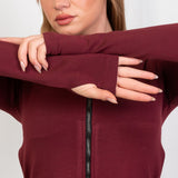 Double Zip Top – Burgundy - Hushy Wear