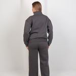 Half - Zip Lounge Top – Gray - Hushy Wear
