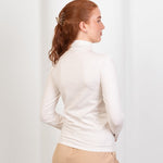 High - Neck Long Sleeve Top - White - Hushy Wear