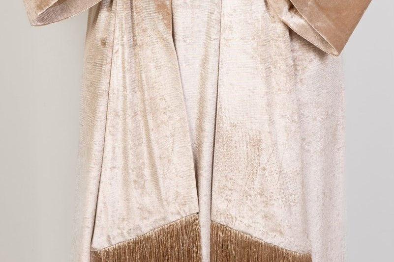 Hushy Velvet Basic Dress - Beige - Hushy Wear