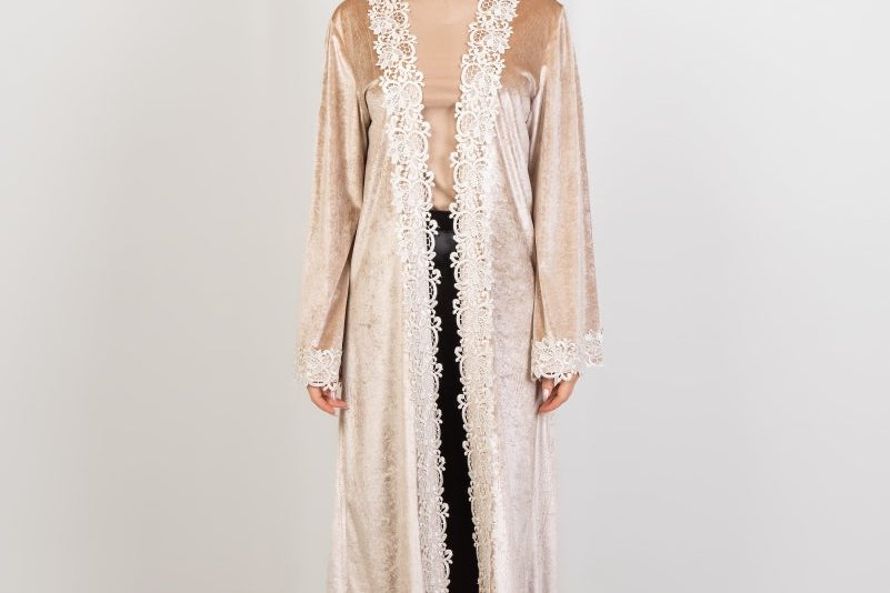 Hushy Velvet Kaftan - Beige - Hushy Wear