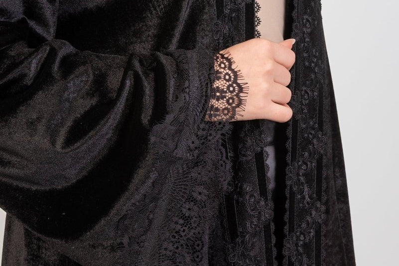 Hushy Velvet Kaftan - Black - Hushy Wear