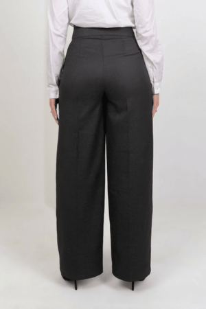 Premium High Waist Trouser - Gray - Hushy Wear