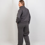 Relaxed Fit Half - Zip Sweater & Pants Set – Gray - Hushy Wear