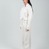 Relaxed Fit Half - Zip Sweater & Pants Set – Offwhite - Hushy Wear