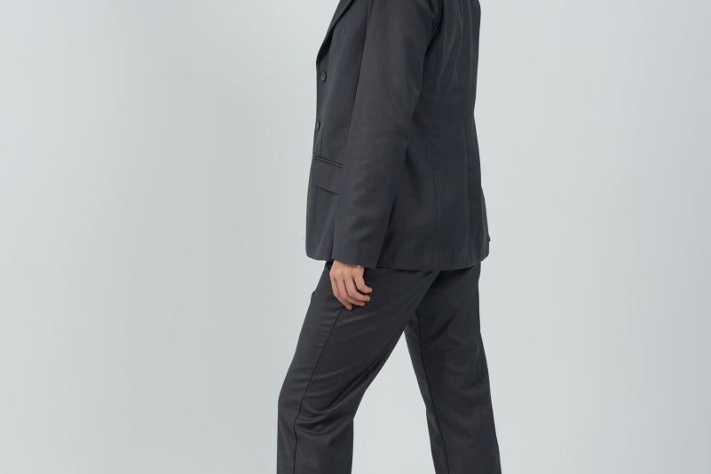 Relaxed Fit Two Button Blazer (Blazer Only) - Gray - Hushy Wear