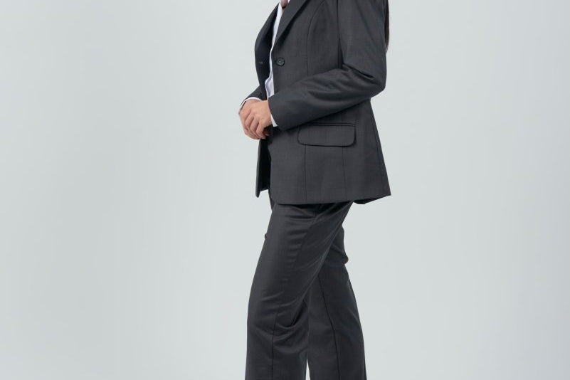 Relaxed Fit Two Button Blazer (Blazer Only) - Gray - Hushy Wear