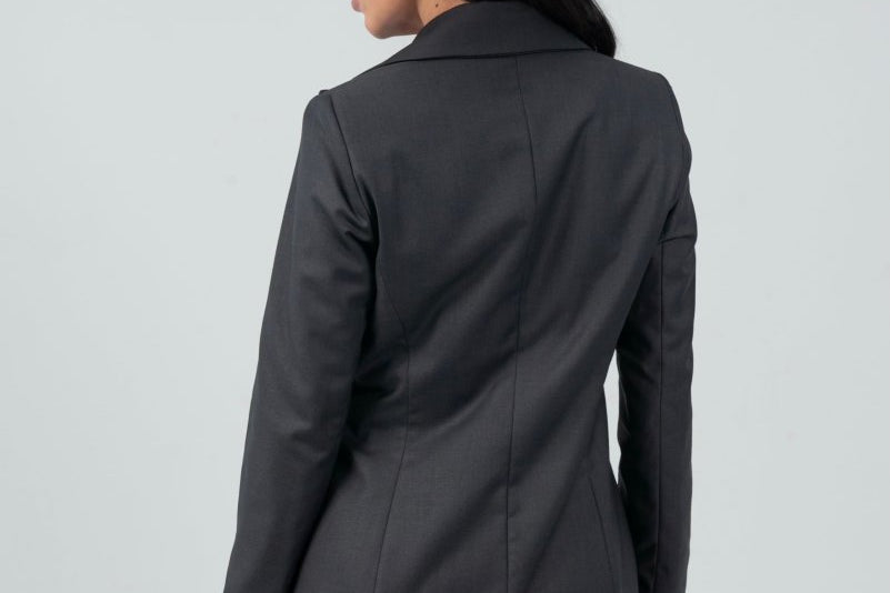 Relaxed Fit Two Button Blazer (Blazer Only) - Gray - Hushy Wear
