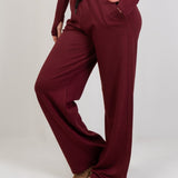 Relaxed Straight Sweatpants - Burgundy - Hushy Wear