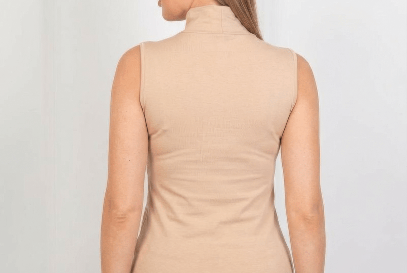 Sleeveless Basic Top - Beige - Hushy Wear
