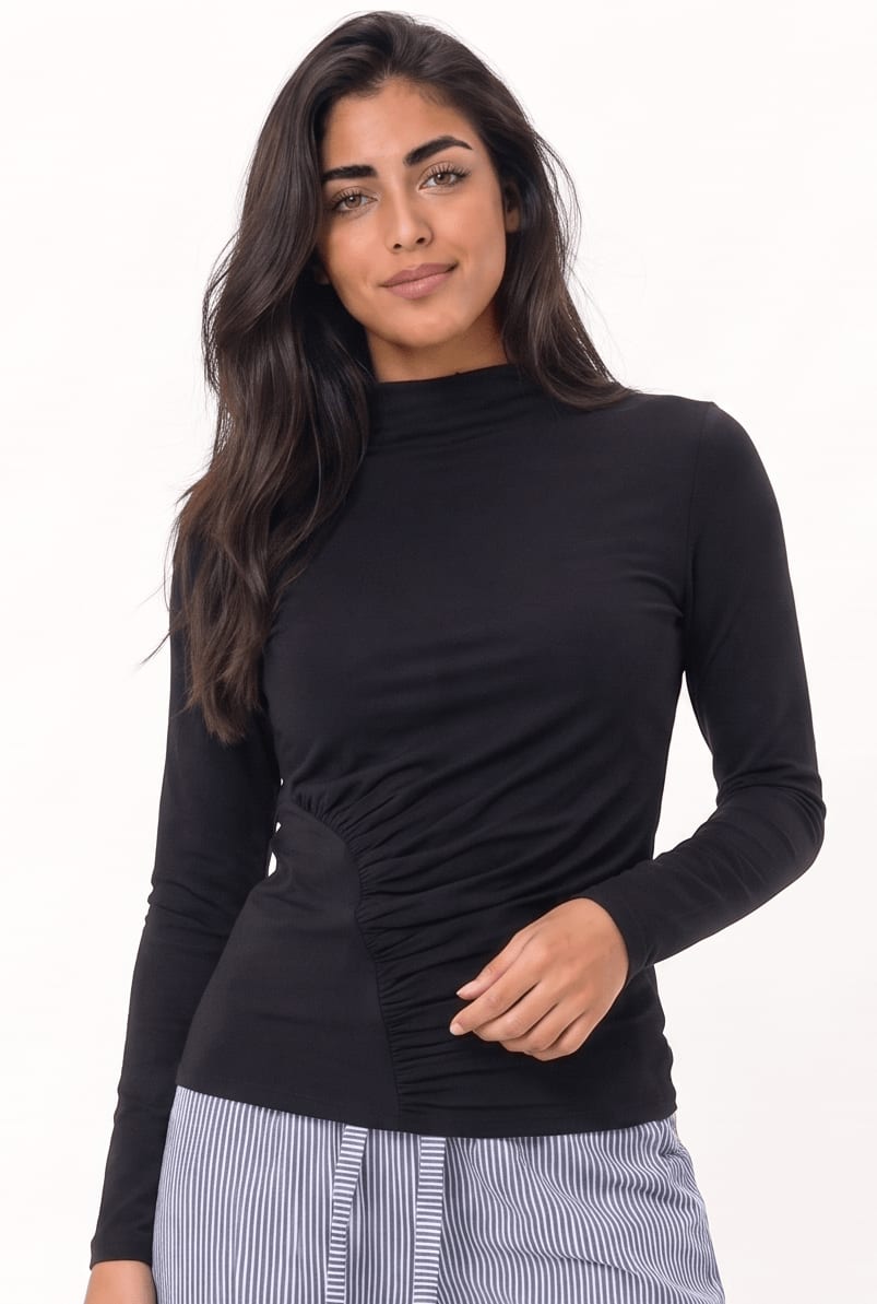 Asymmetric Sculpt Top – Black