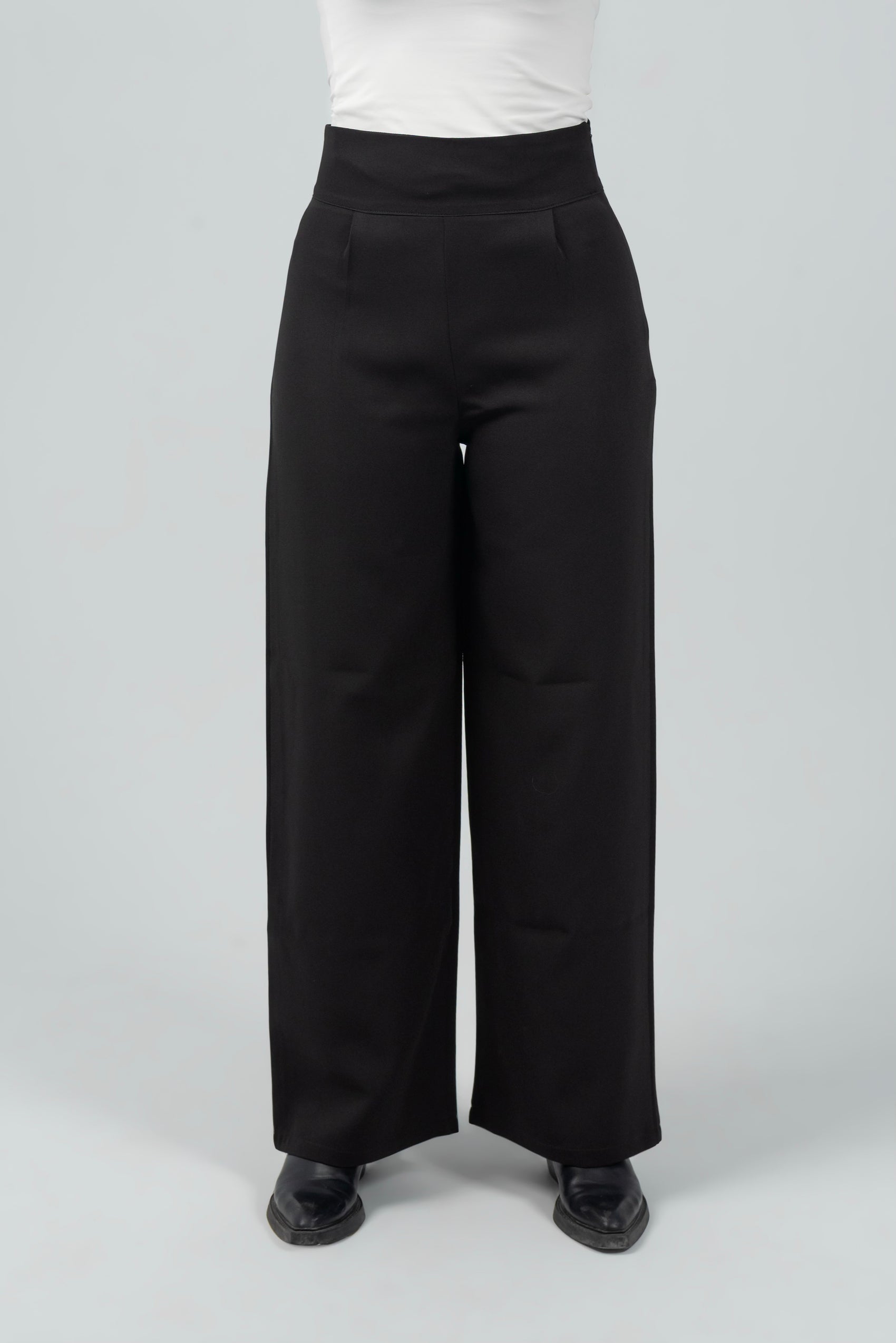 Black High-Waist Classic Trousers