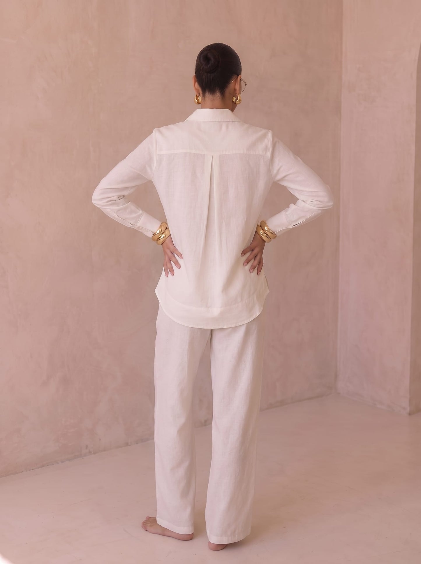 Verto Linen Offwhite Set (Top & Pants)