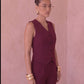 Burgundy Classic Vest & Pleated Straight Pants Set