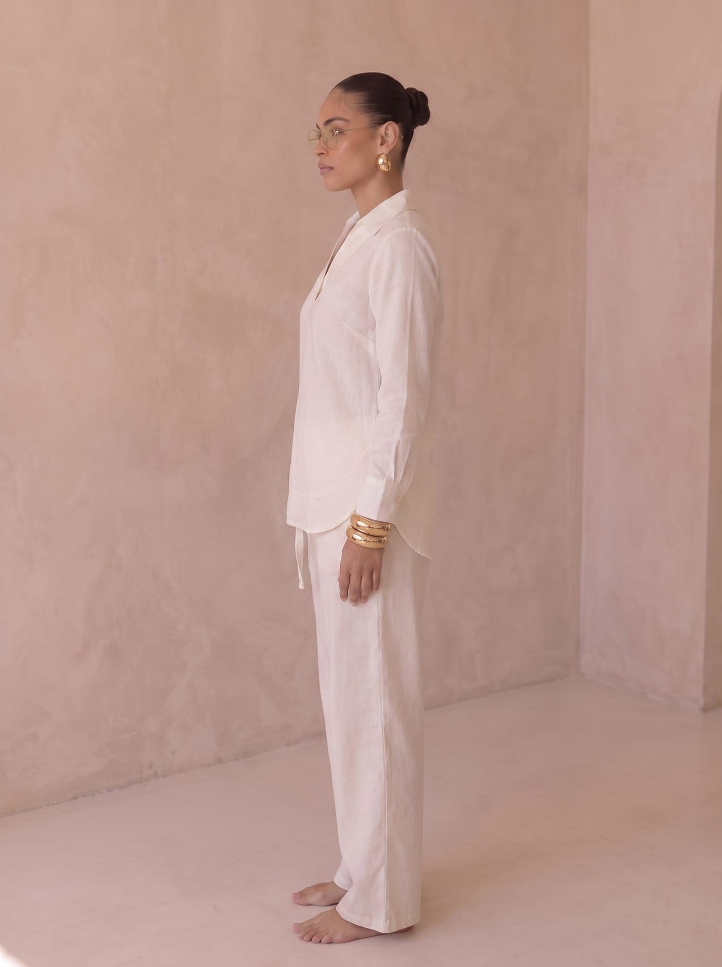 Verto Linen Offwhite Set (Top & Pants)