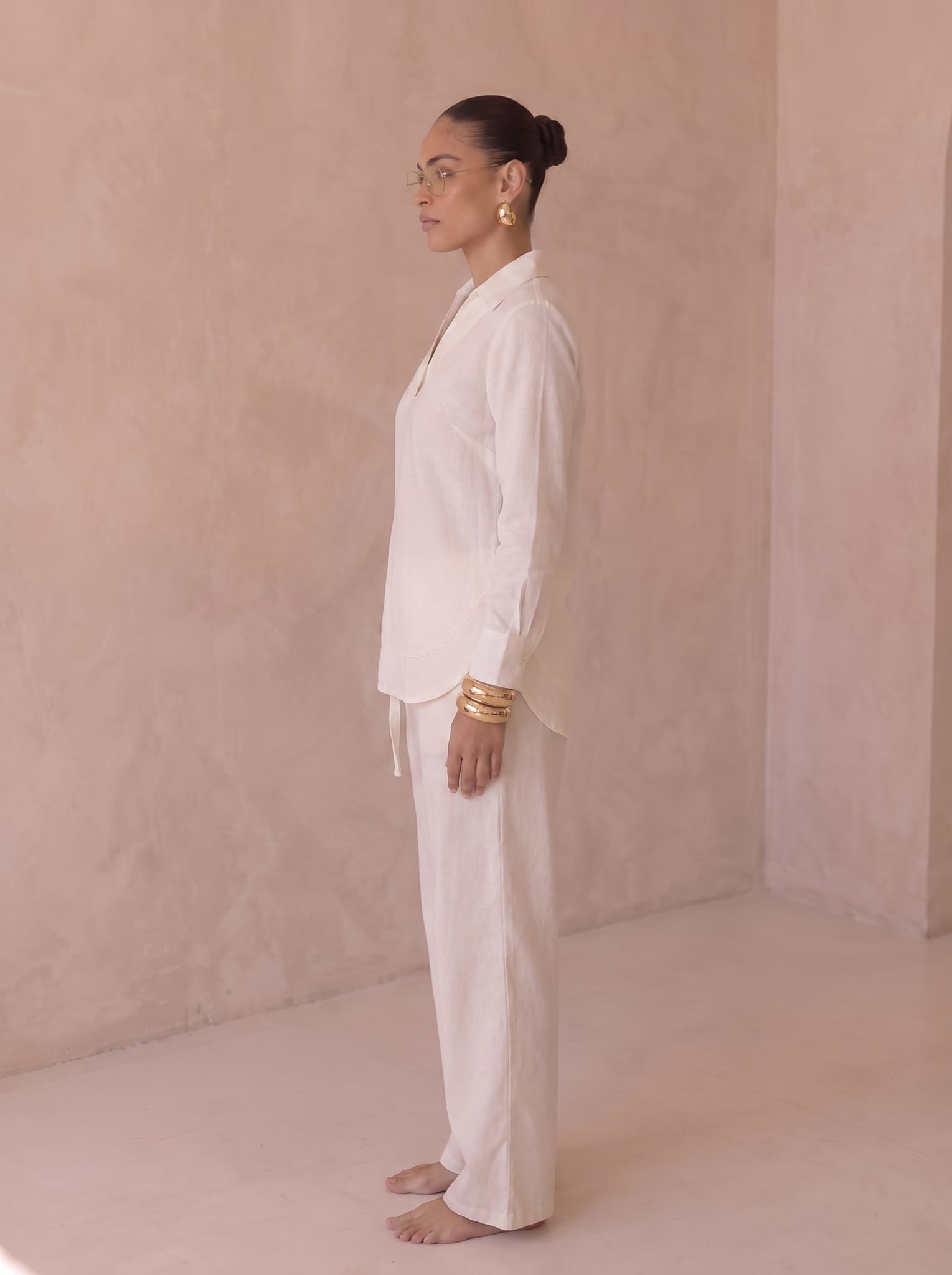 Verto Linen Offwhite Set (Top & Pants)