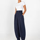 The Gabardine Pleated Pants - Navy