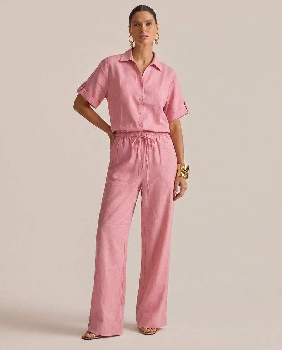 The Siena Linen Set - Pink