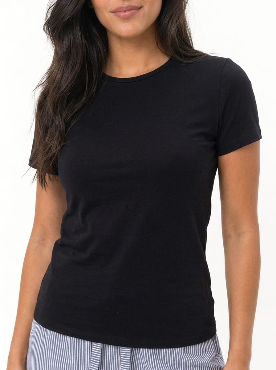 Everyday Cotton Essential Basic T-Shirt – Black