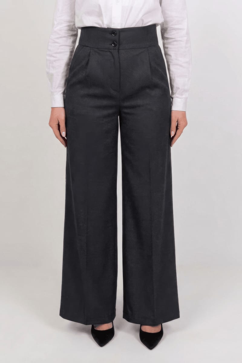 Premium High Waist Trouser - Gray - Hushy Wear