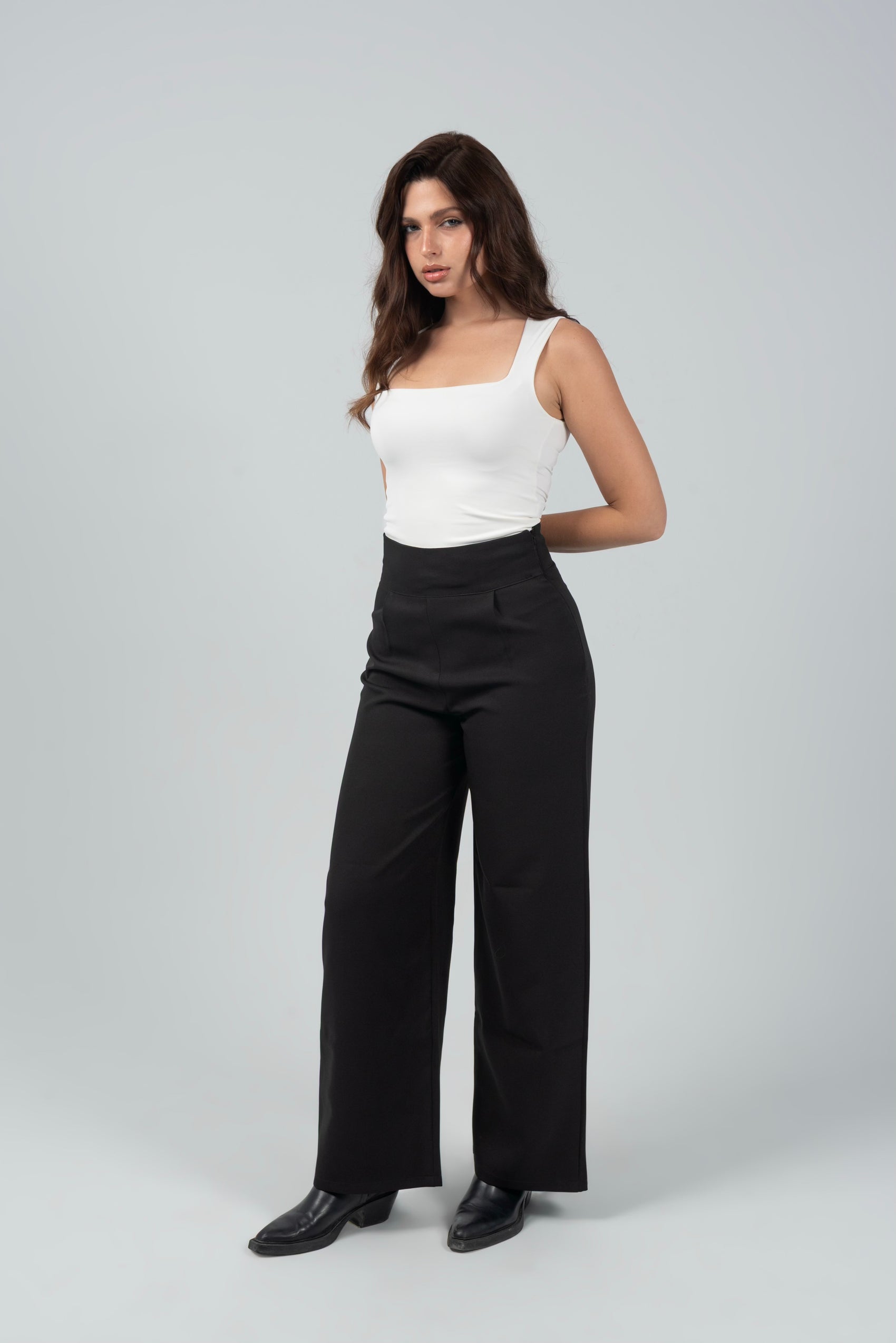 Black High-Waist Classic Trousers