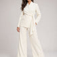 Elegant Linen Wide-Leg Trousers – Offwhite