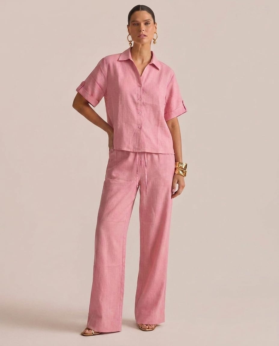 The Siena Linen Set - Pink