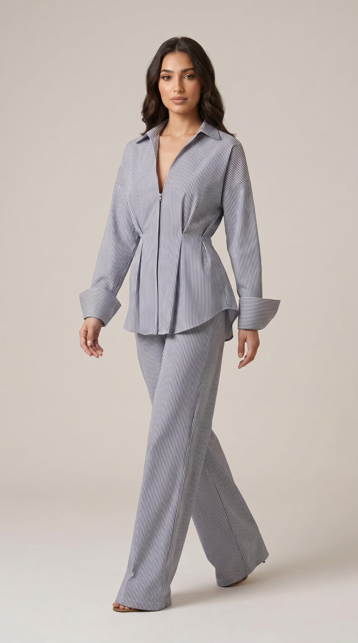 The Santorini Stripe Blouse – Blue