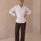 Lucia Pleated White Shirt