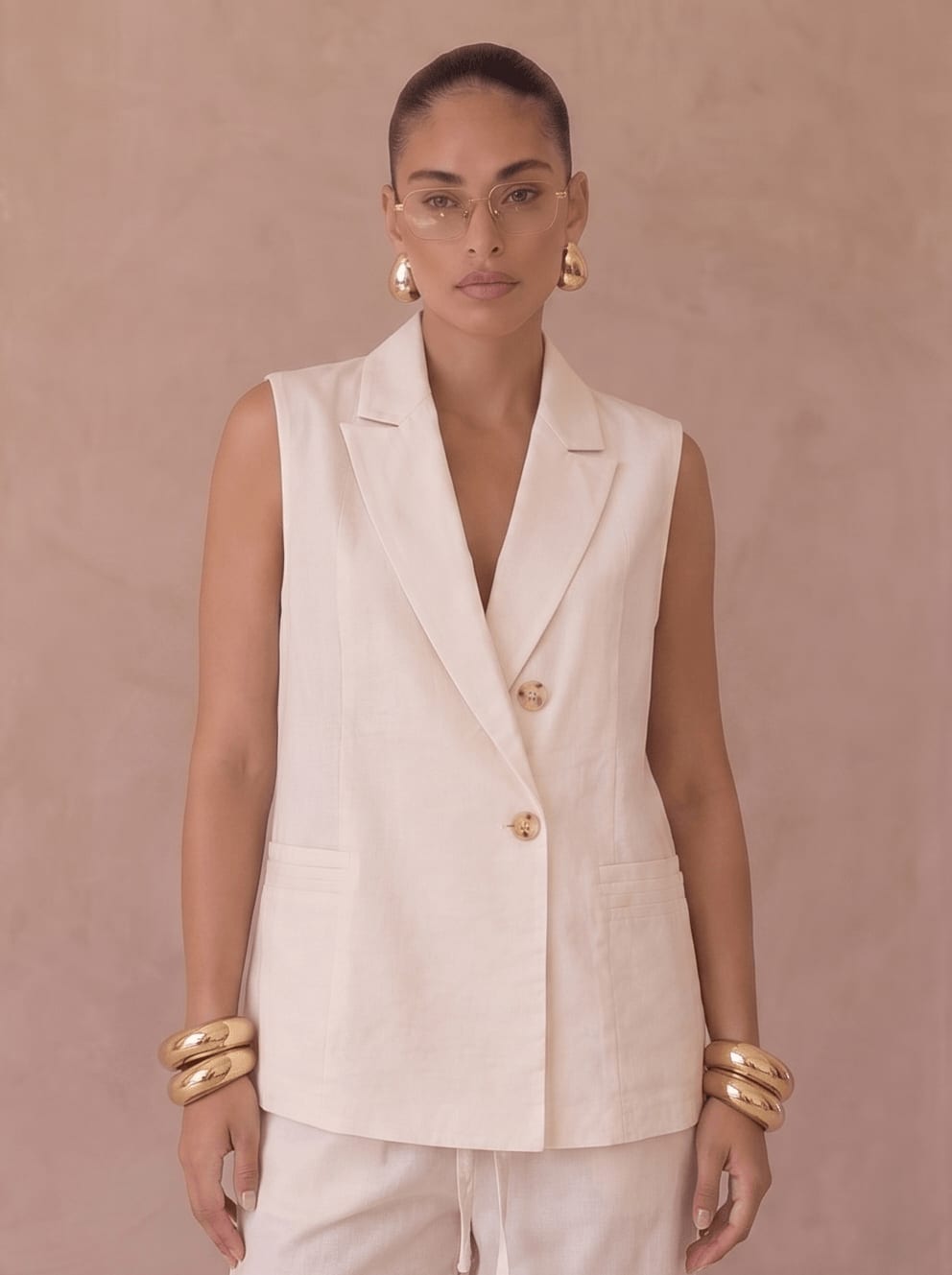Oversized Vest - OffWhite