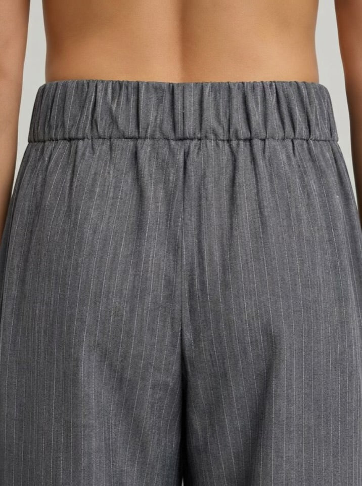 The Madison Pinstripe Trousers - Gray