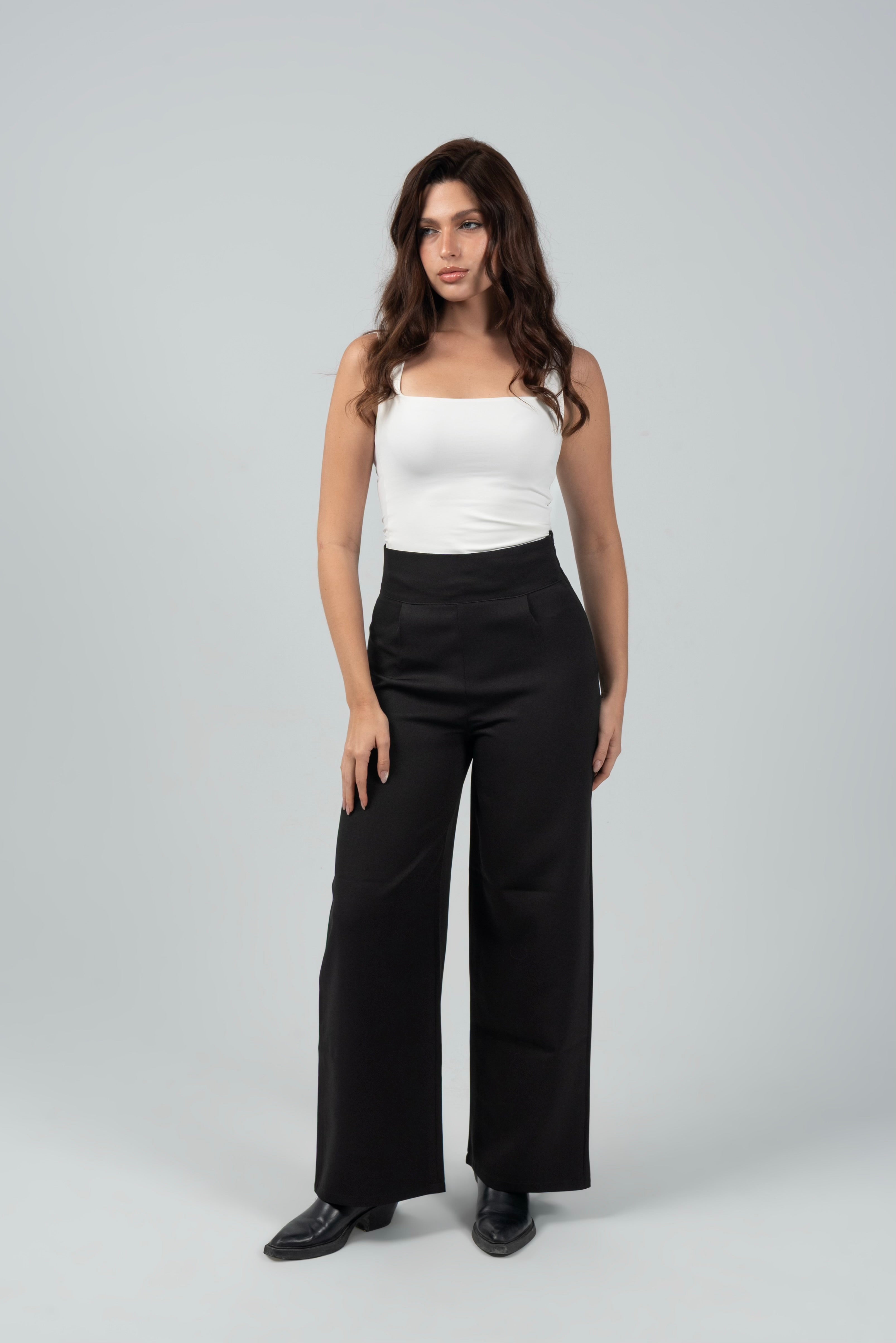 Black High-Waist Classic Trousers