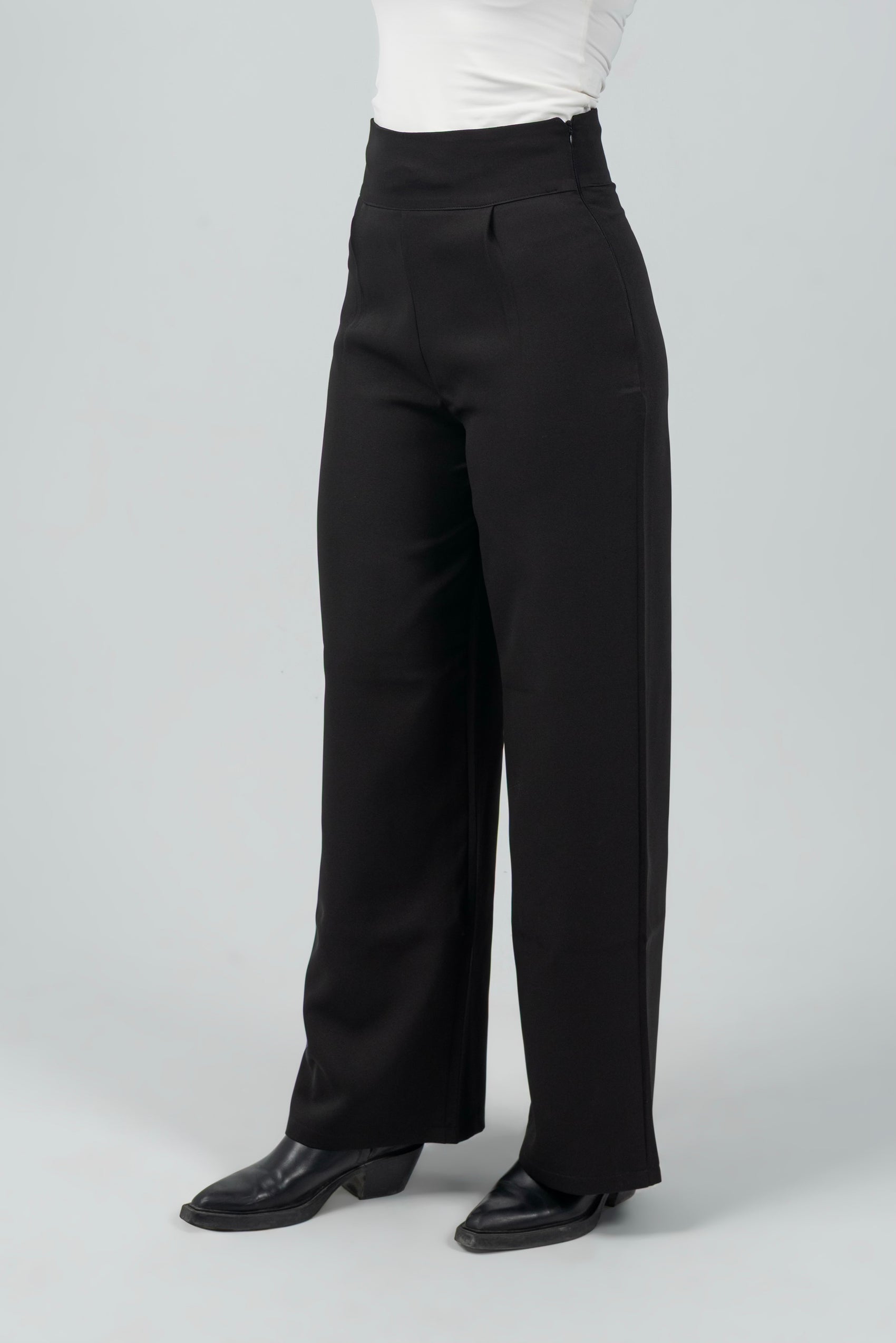 Black High-Waist Classic Trousers