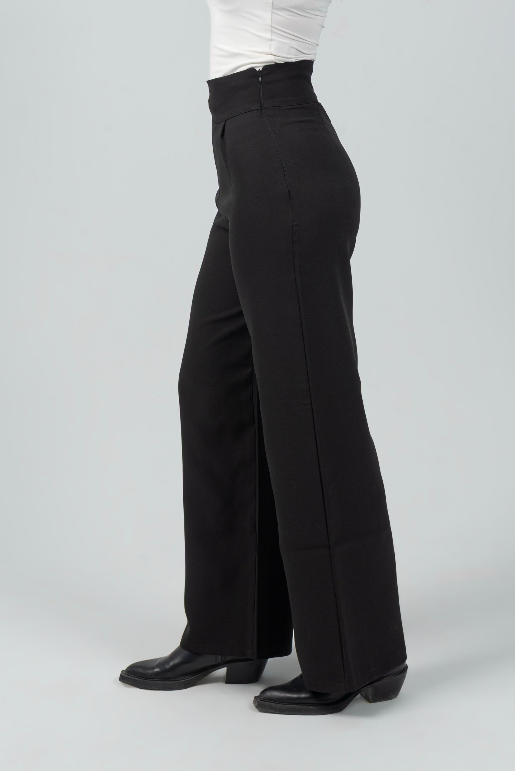 Black High-Waist Classic Trousers