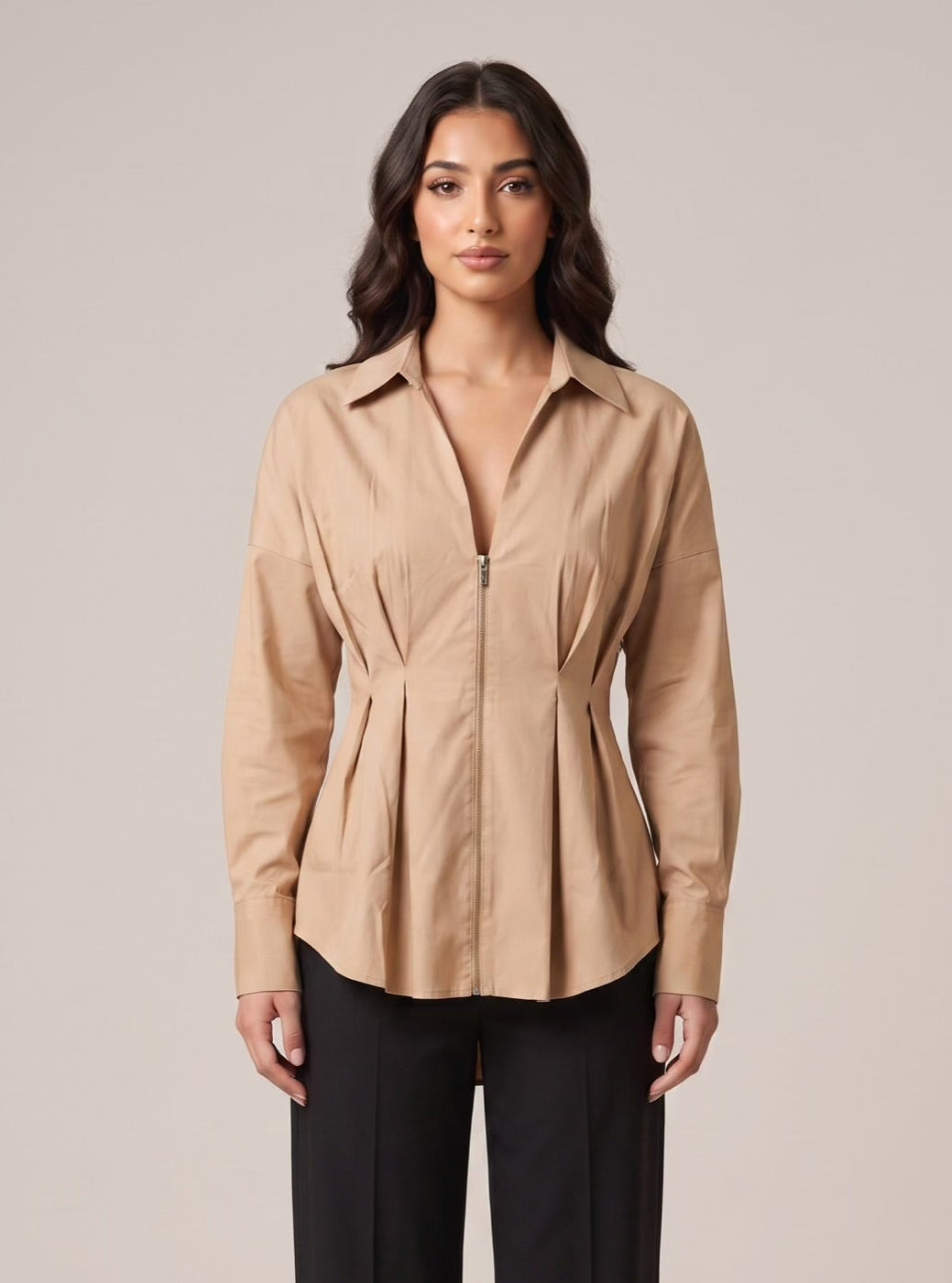 The Santorini Blouse – Beige