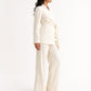 Elegant Linen Wide-Leg Trousers – Offwhite