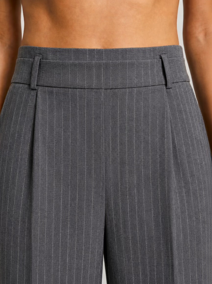 The Madison Pinstripe Trousers - Gray