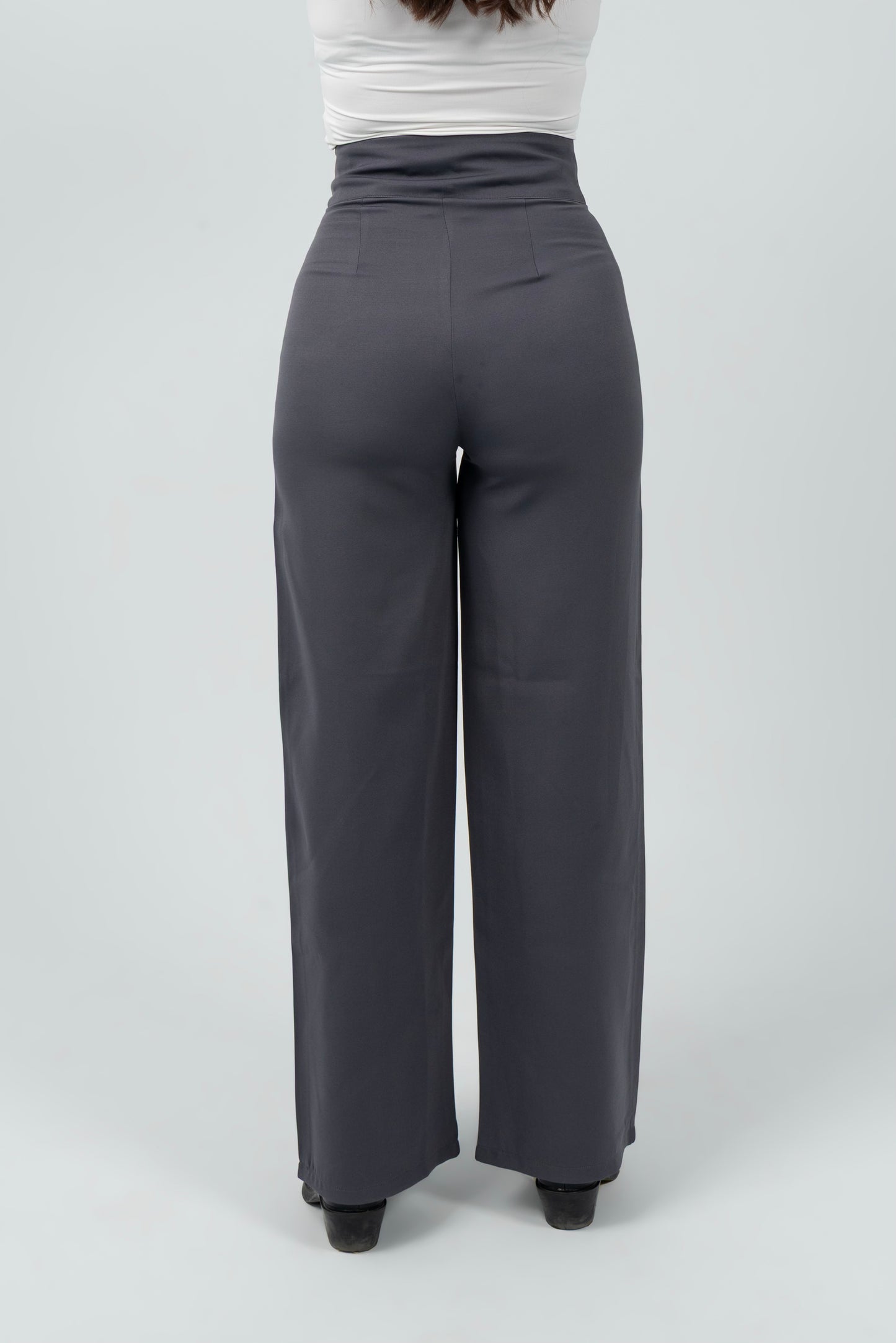 Gray High-Waist Classic Trousers