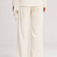 Elegant Linen Wide-Leg Trousers – Offwhite