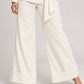 Elegant Linen Wide-Leg Trousers – Offwhite