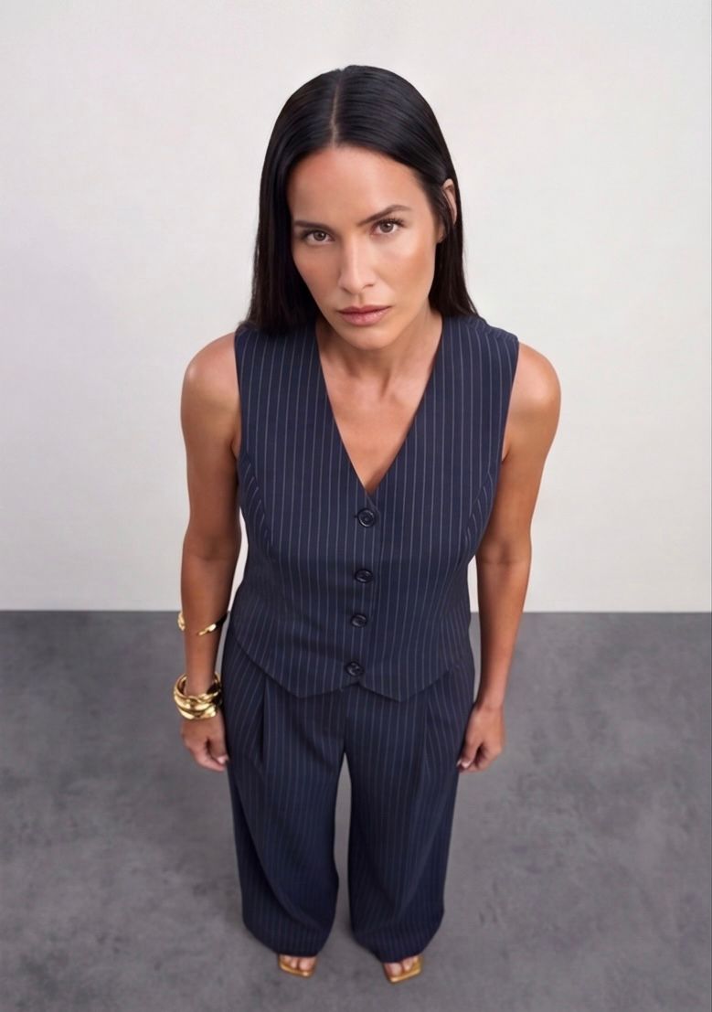 The Madison Pinstripe Trousers - Navy