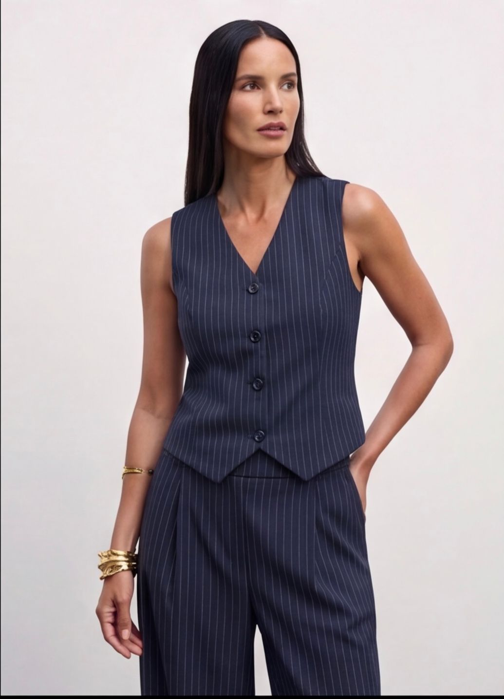 The Madison Pinstripe Co-Ord Set - Navy