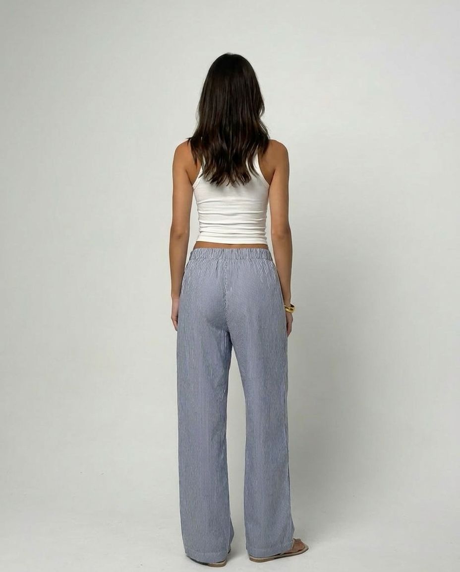 The Santorini Stripe Pants - Blue