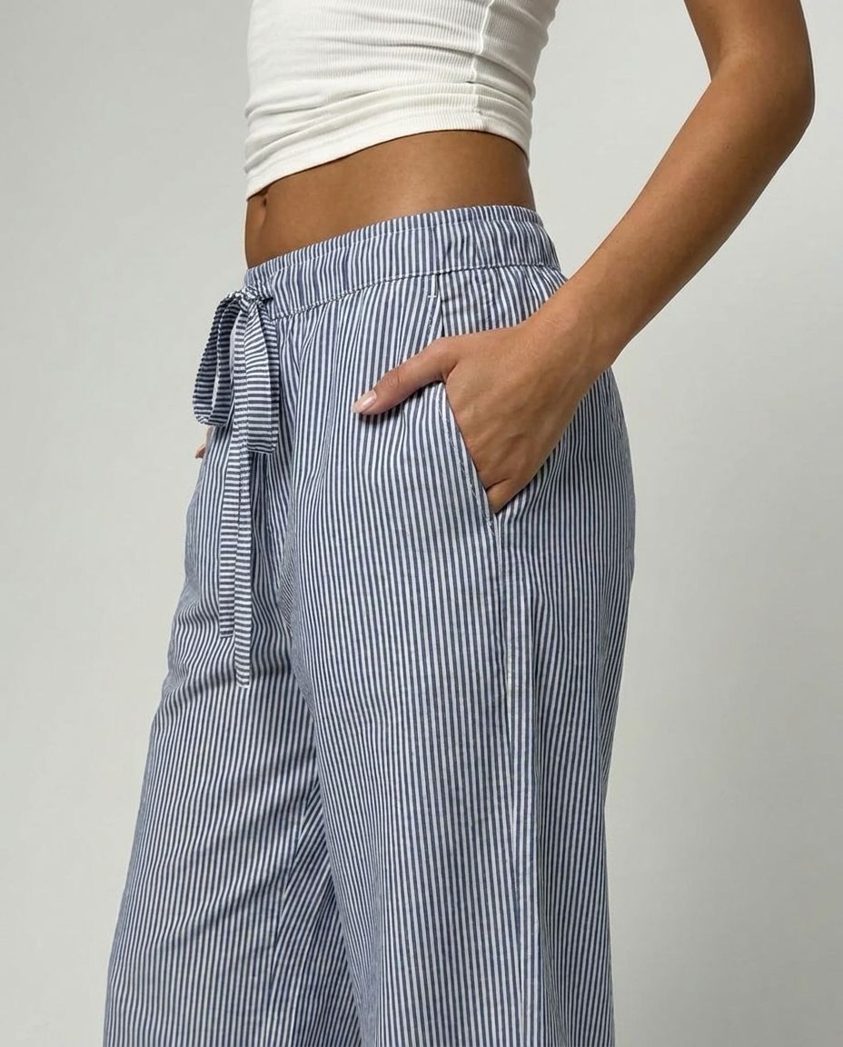 The Santorini Stripe Pants - Blue