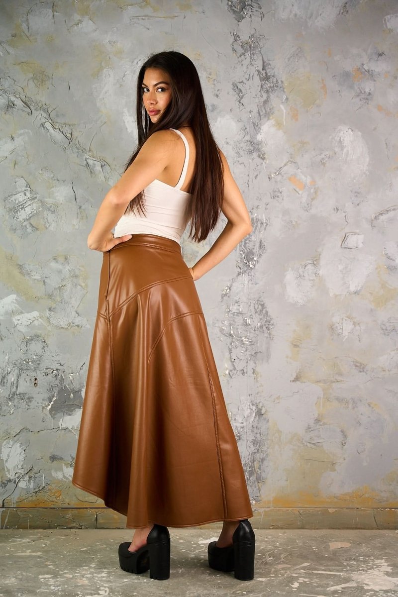 Asymmetric Leather Skirt - Hushy Wear
