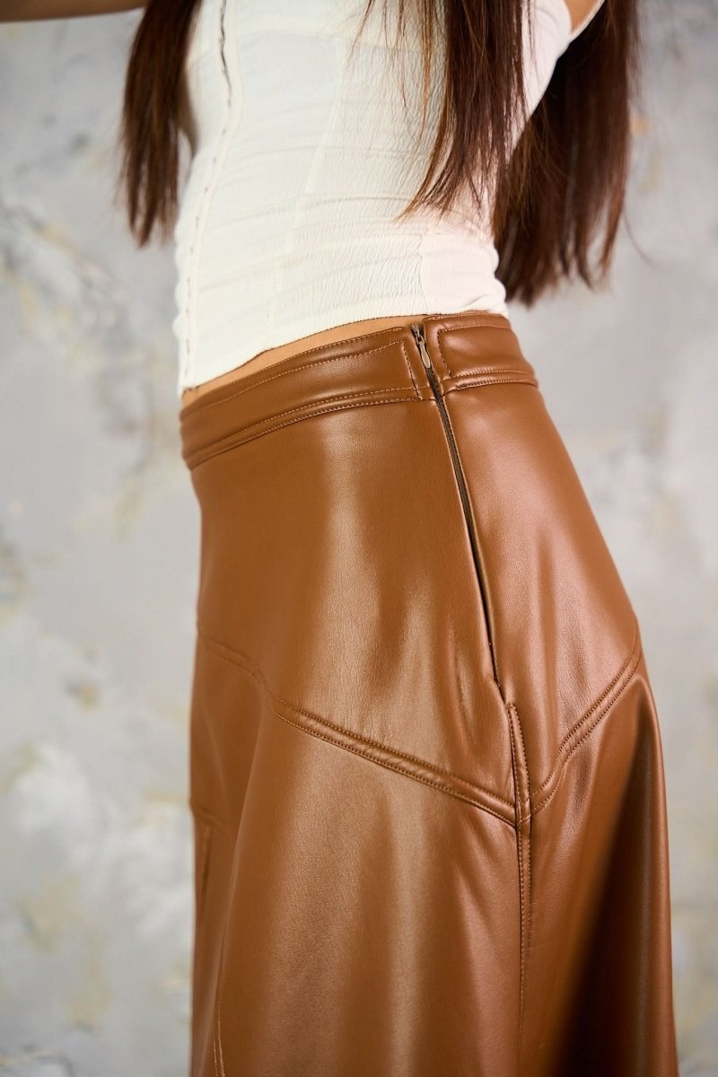 Asymmetric Leather Skirt - Hushy Wear