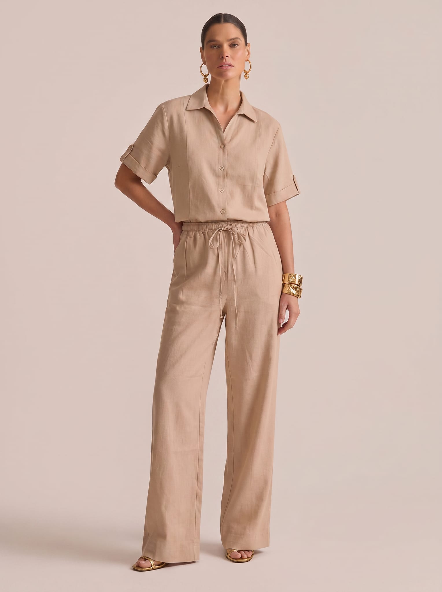 The Siena Linen Set - Beige