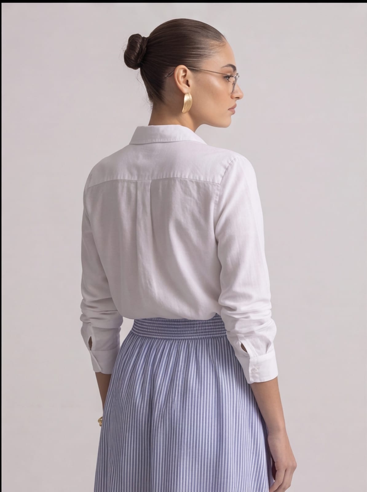 The Santorini Pinstripe Skirt Blue